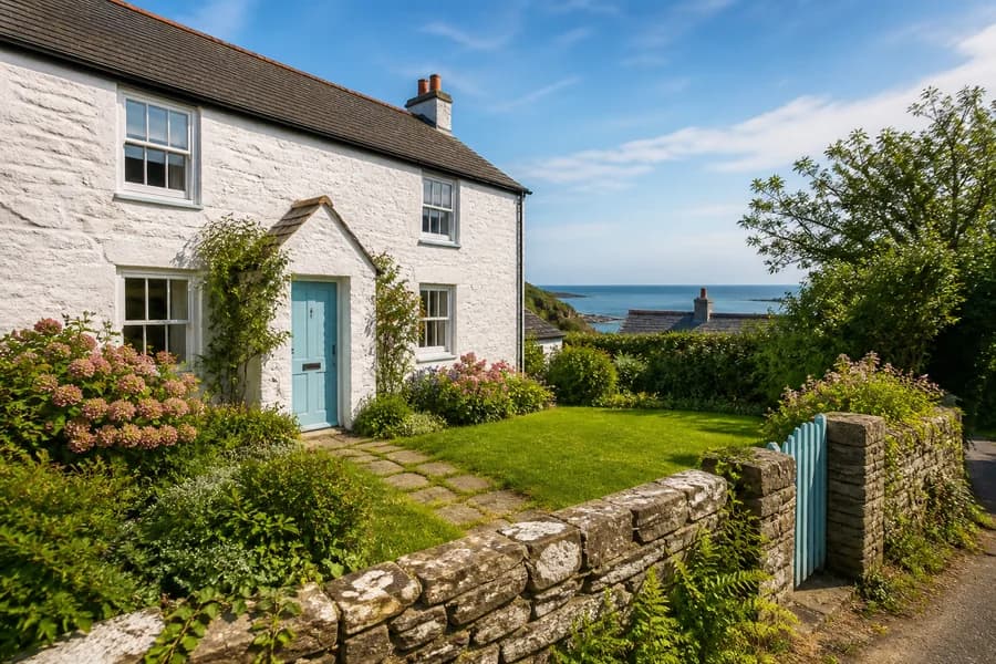 Fictional Seaview Cottage with an enclosed garden and sea view